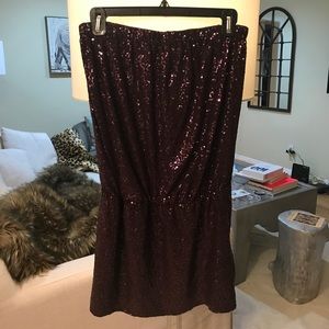 Strapless sequin party dress